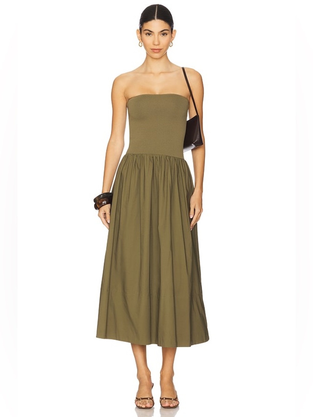 Pistola Mavo Tube Top Dress Rich Olive Size XS NWT